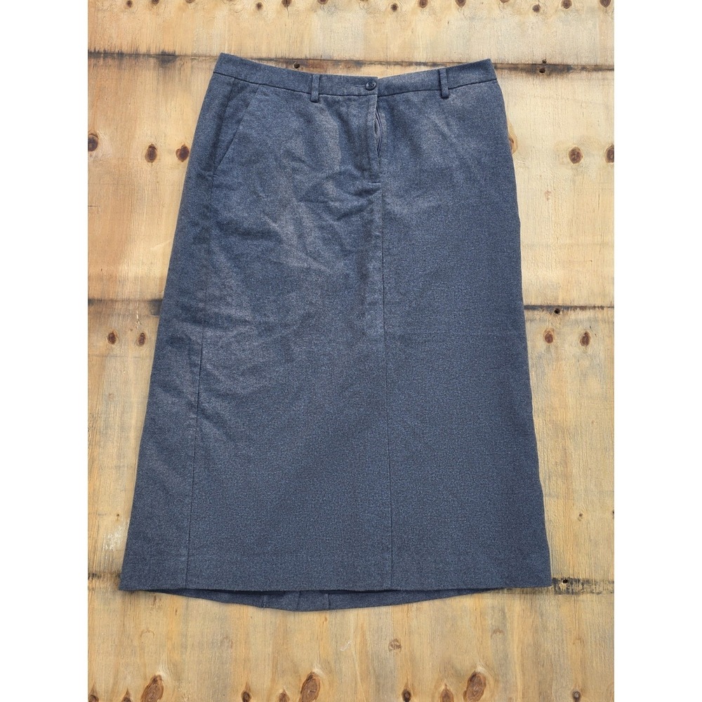 LL Bean Velvet Pencil Skirt Womens 14 REG Gray Classic Fit Cotton Blend Stretch